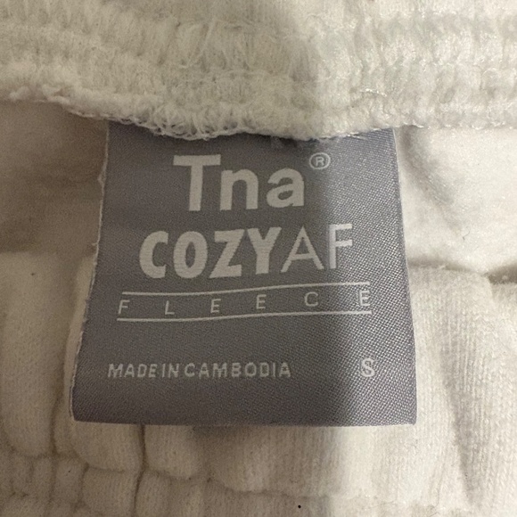 TNA CozyAF Fleece Sweatpants — White (Size S) - Picture 3 of 3